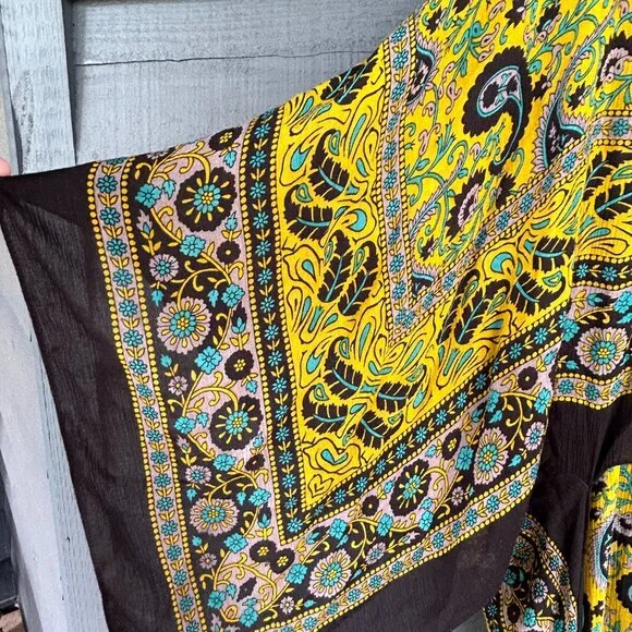 Free People Magic Dance Border Kimono Rare Yellow/Black - Picture 5 of 6